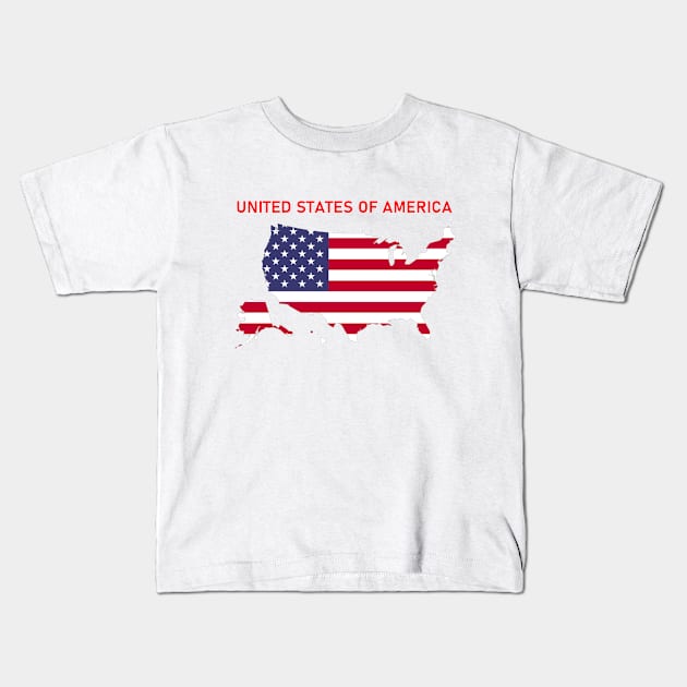 USA Outline (Full Name) Kids T-Shirt by Rydoo Designs